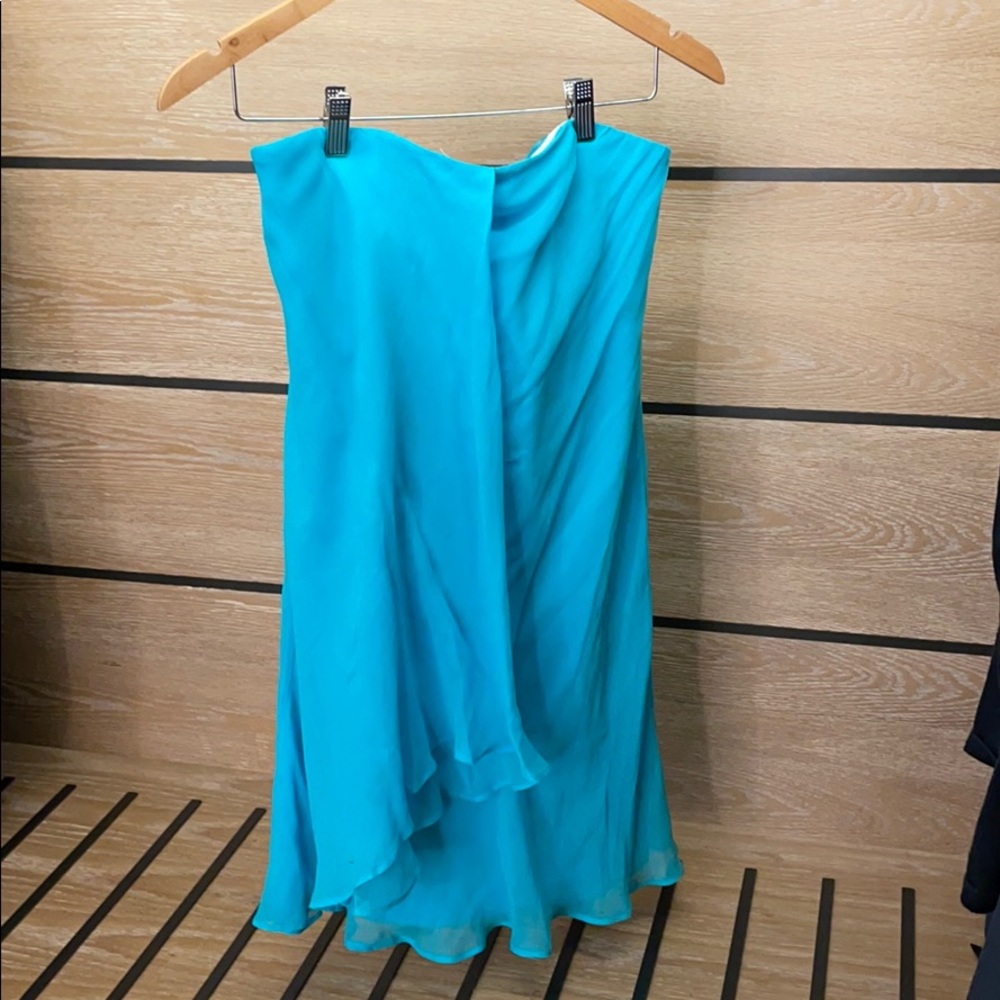 Turquoise chiffon flowy dress